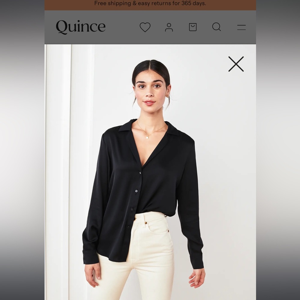 Washable stretch silk Quince blouse